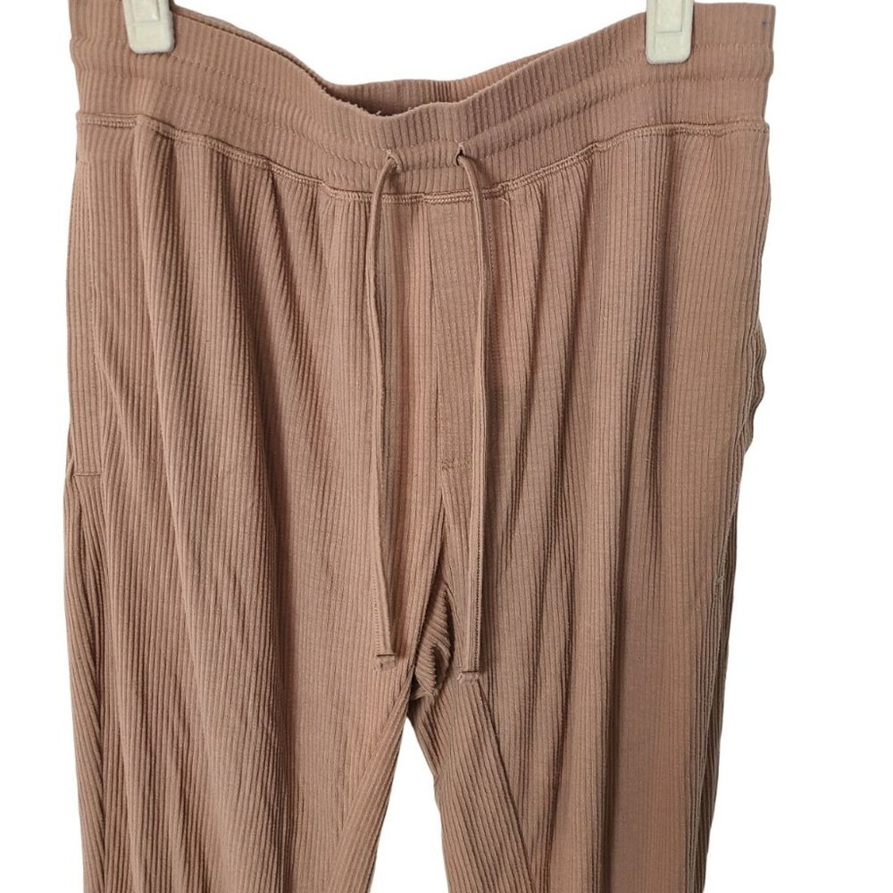 Tommy John Womens S Brown Drawstring Ribbed Zen Joggers Lounge Pants Pockets View 3